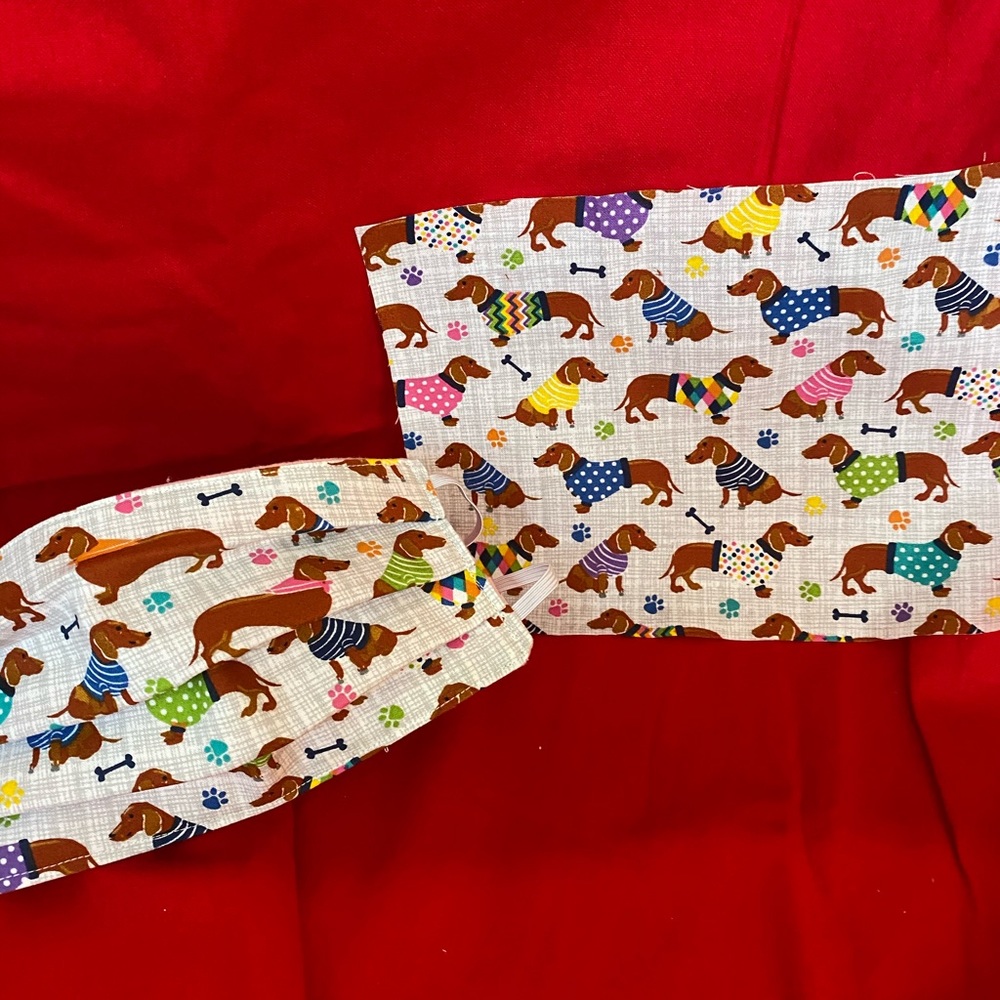100% cotton non-medical mask-Dachshund sweater